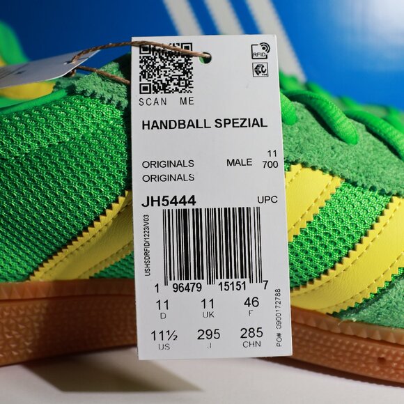 Adidas Handball Spezial Energy Green Yellow  Gum2 Mens 11.5 Brazil Colors JH5444 - Picture 4 of 9